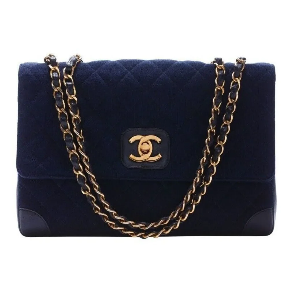 Chanel Matelasse Turnlock Straight Flap Chain Shoulder Jersey Material - Picture 1 of 9